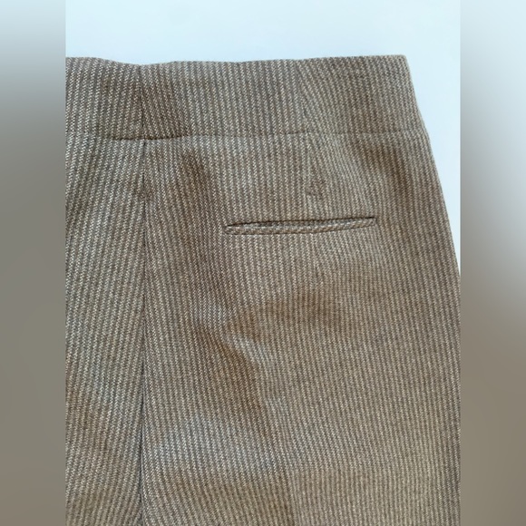 [SOLD] RENA Lange Camel Pinstripe Pure Wool Wide Leg Tailored Trousers size 8 M… - Picture 6 of 10